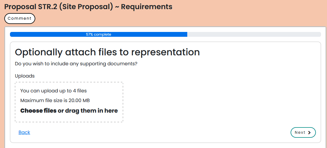 2.6 You can upload up to four supporting documents.