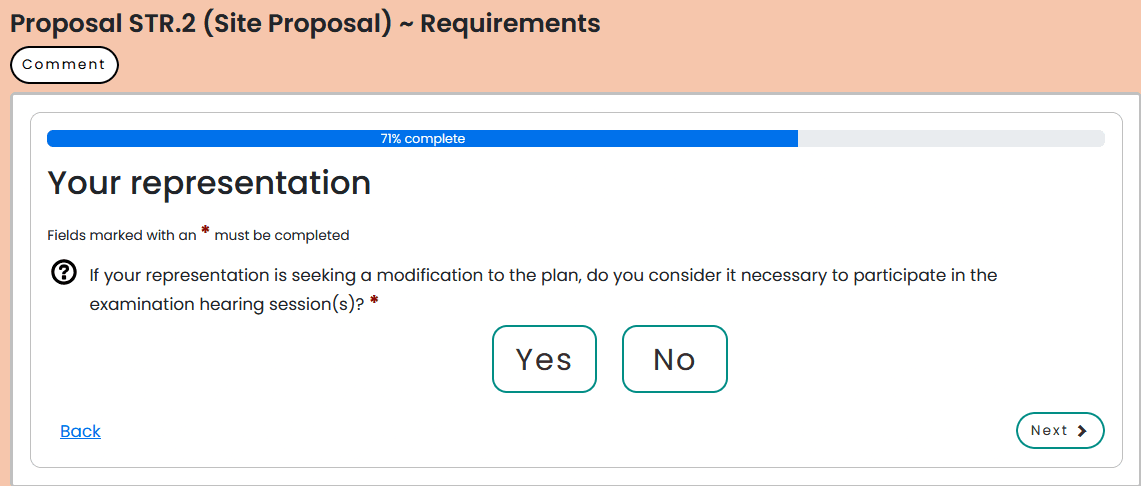 2.7 Indicate whether you'd be willing to participate in an Examination hearing session.